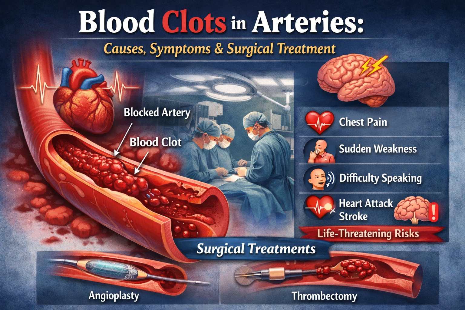 Blood Clots in Arteries: Causes, Symptoms & Surgical Treatment